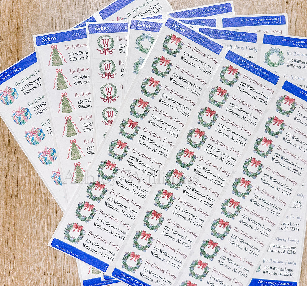 Printed Christmas Return Address Labels