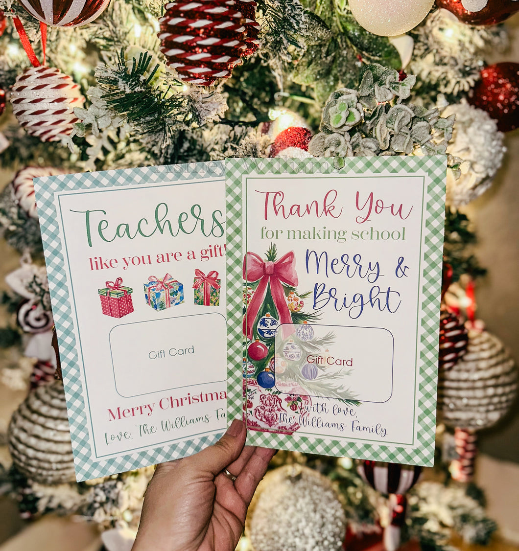 Christmas Gift Card Holders Printable