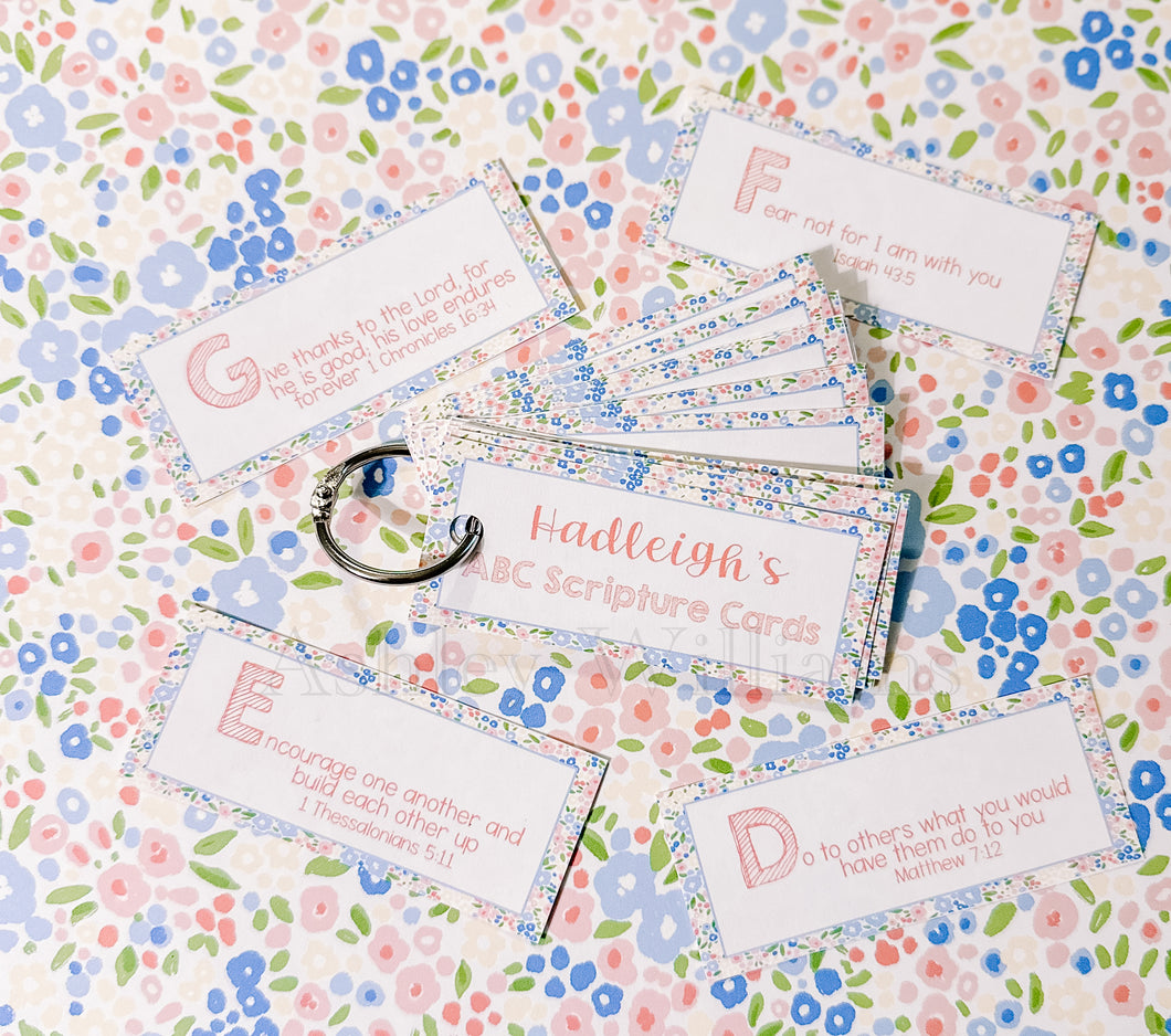 Girl Keyring ABC Scripture Cards